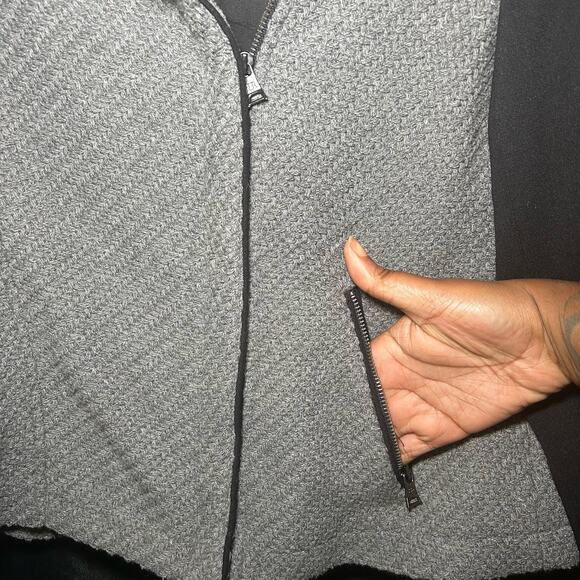 Banana Republic Colorblock Zip Up Jacket Size Large Gray Black Wool Blend - Picture 3 of 10